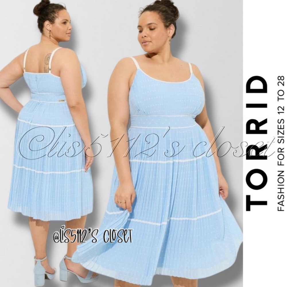 Torrid x Marilyn Monroe Iconic Blue & White Polka Dot Retro Pinup Dress 22 3X